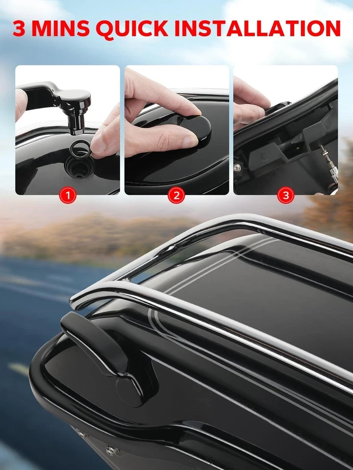 Gloss Black Saddlebag Latch Kit -Stainless Steel Saddle Bag Lifter fit for Ha…