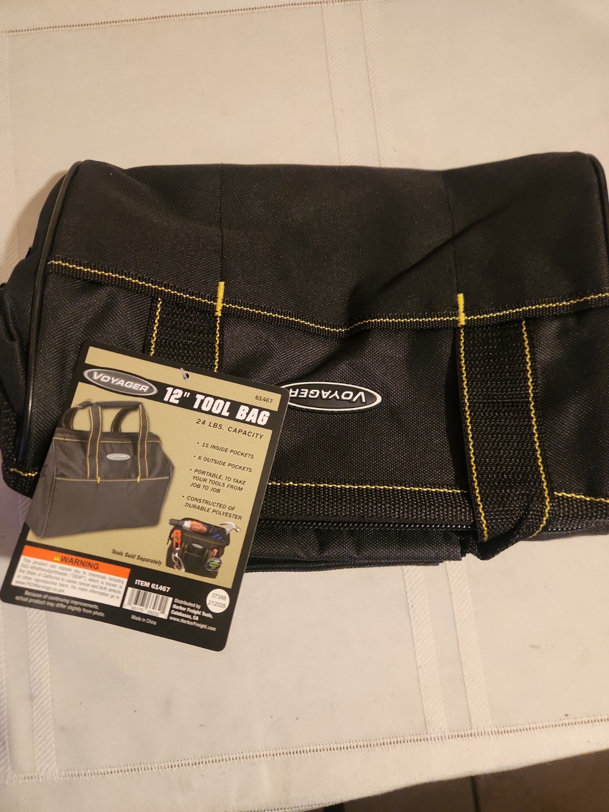 Voyager 12″ Tool Bag 24 lb Capacity 15 Pockets Black w/ Tags New