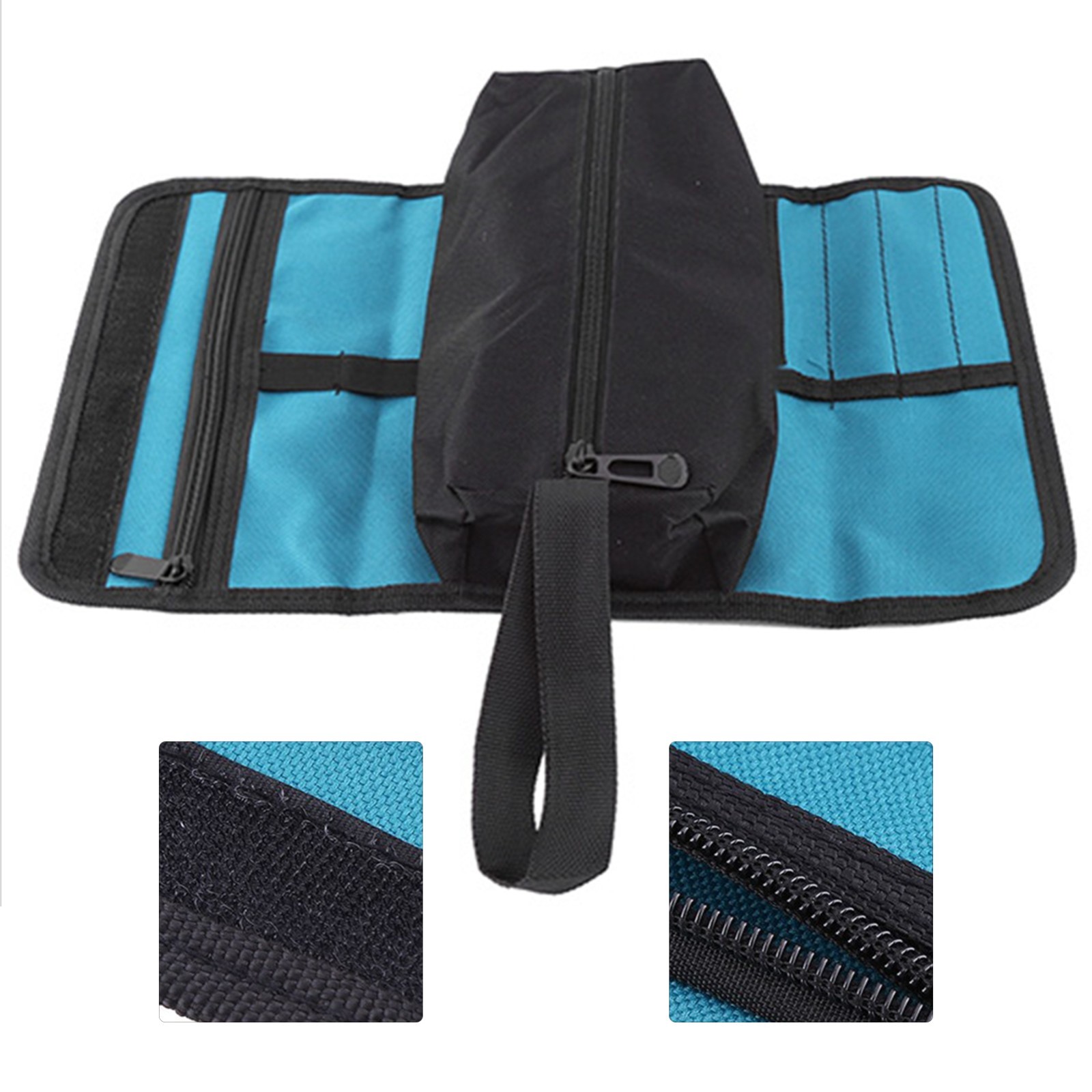 Foldable Electrician Tool Roll Bag Multi-Pocket Portable Hardware Storage Bag