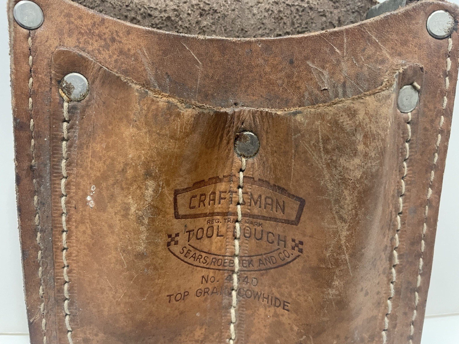 Vintage Sears Craftsman Tool Pouch 4540 For Tool Belt Top Grain Cowhide Leather