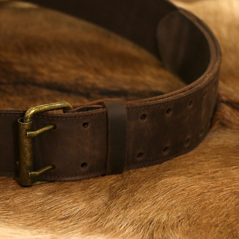 Leather Tools Holster Carry Work Belt 2″ Double Roller Buckle Rig Belt-Xmas Gift