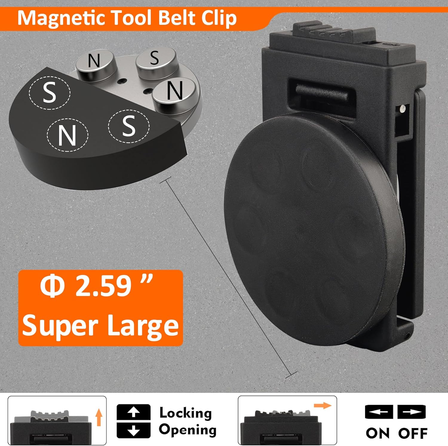 Tool Holster Belt Clip,Heavy-Duty Magnetic Tool Holder for Belt Clip,Anti-Slip S