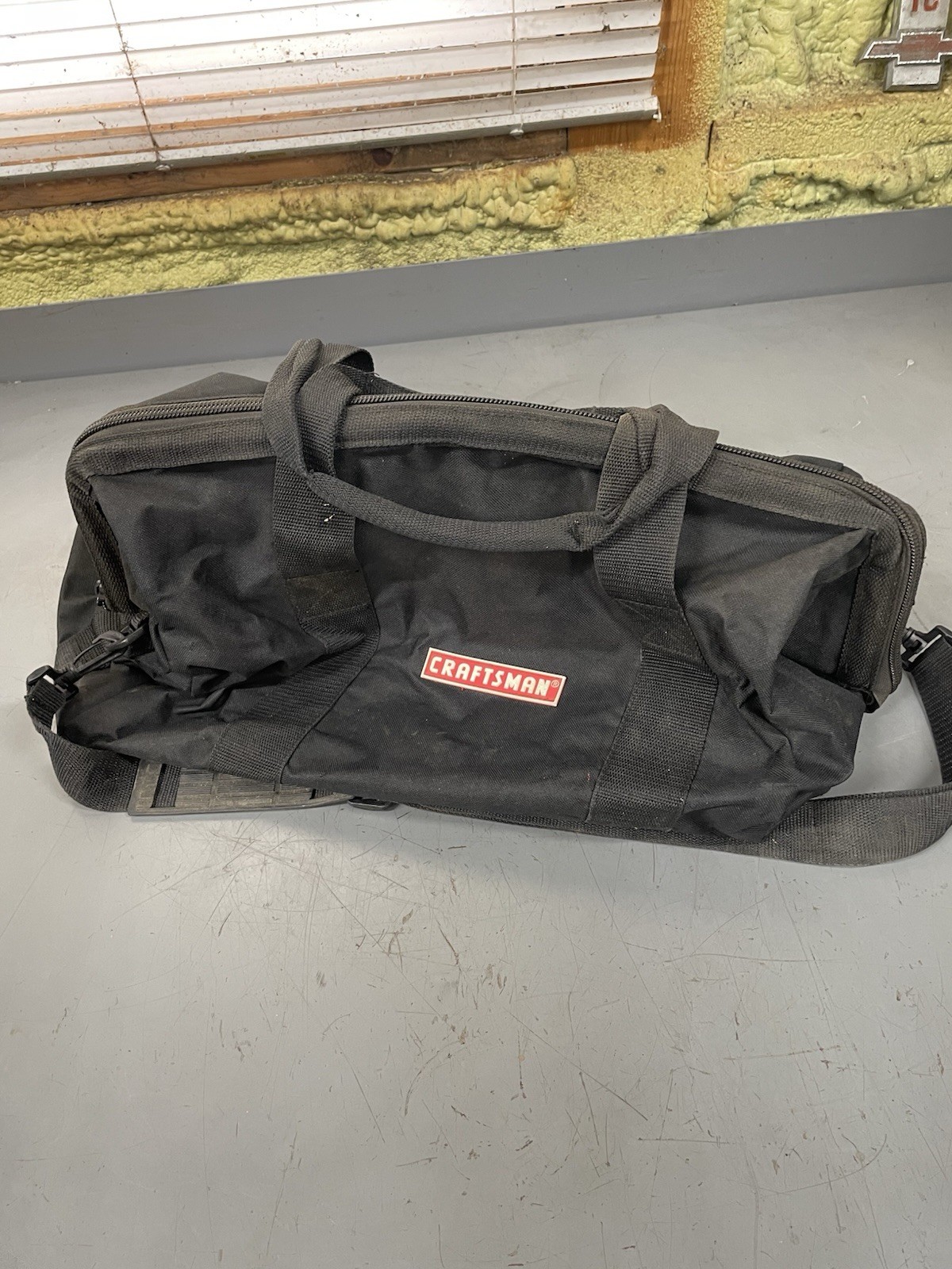 CRAFTSMAN POWER TOOLS Bag Canvas Soft Side w/ Zip Closure Inner Pockets Black