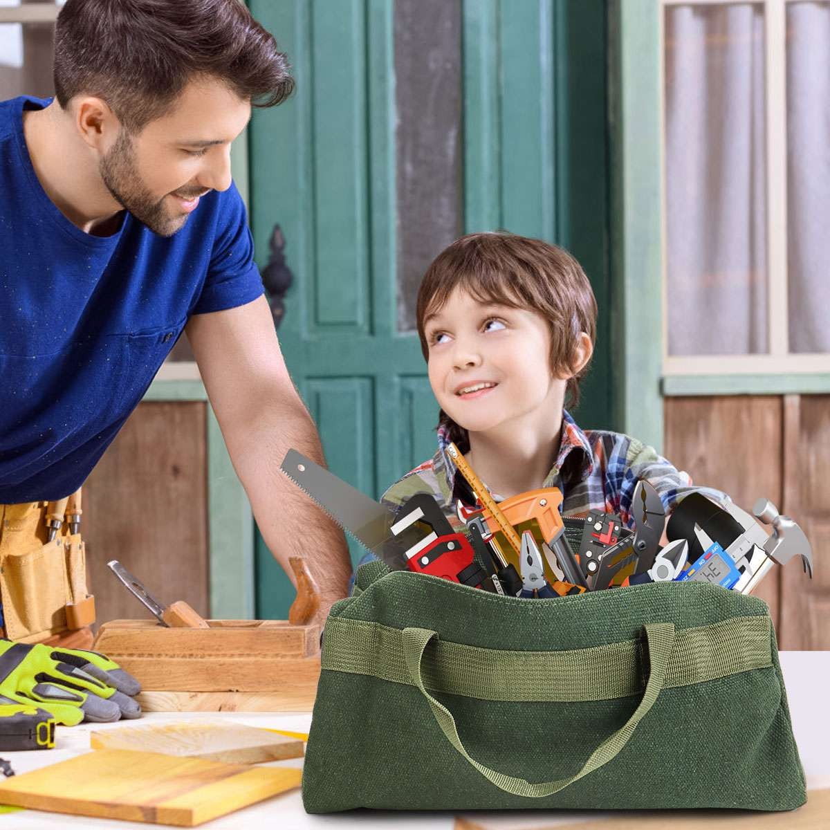 Tool Bag Heavy Duty Carry Tote Storage Work Utility Mechanics Canvas Waterproof