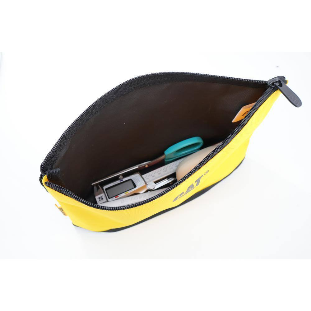 Tool Storage, 12 In. 1 Pocket, Black and Yellow, 600-D Polyester, Document Bag,