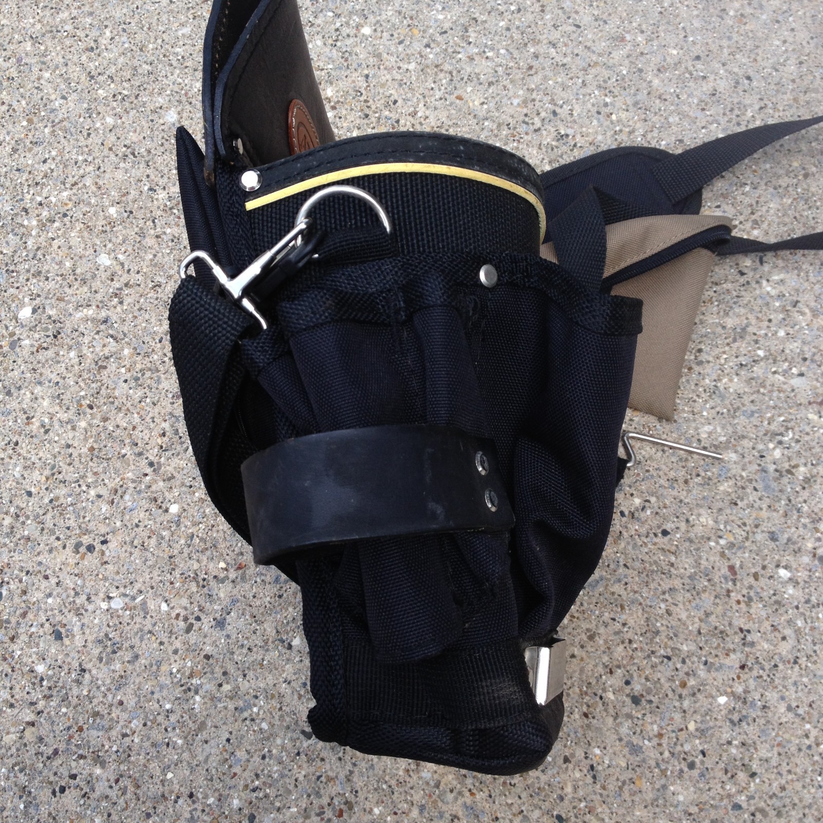 AWP® Tool Belt Hi-Performance Canvas Electrician Carpenter Black Crossbody Strap