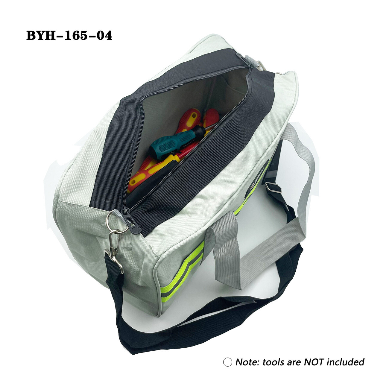 Heavy Duty Professional Tool Bag with Metal Zippers Wide Mouth Multi-Purpose Pro