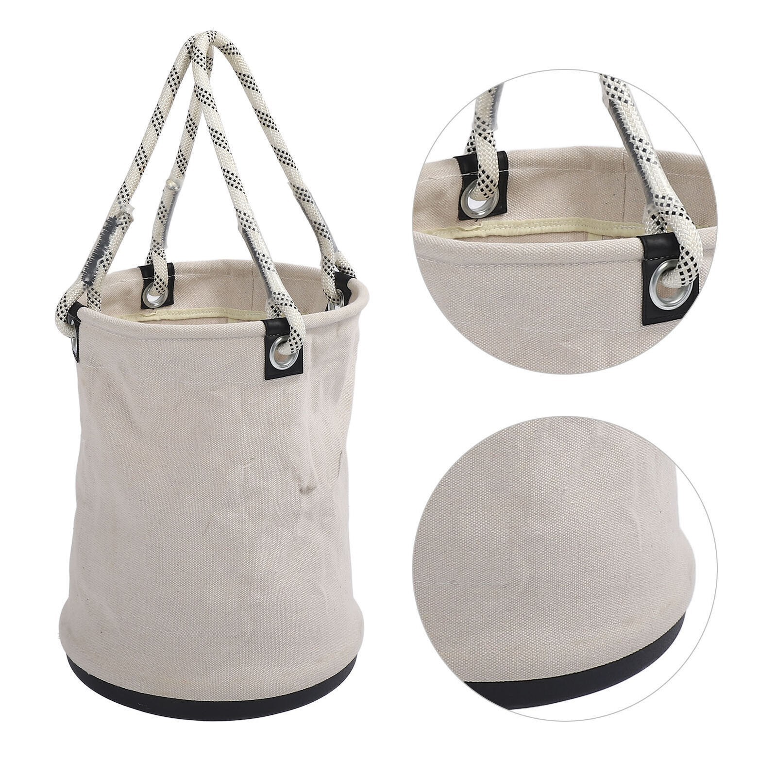 Canvas Bucket 40x30cm 30KG Load Bearing Plastic Bottom Nails Bolts Tool