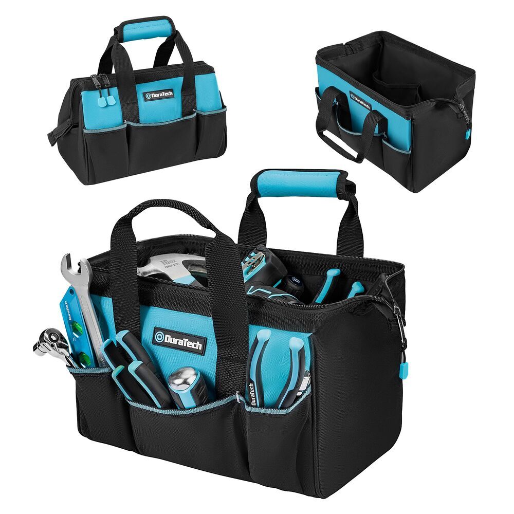 DURATECH 13-in Small Wide Open Mouth Tool Bag 9 Pockets Thickened Fabric Toolbag