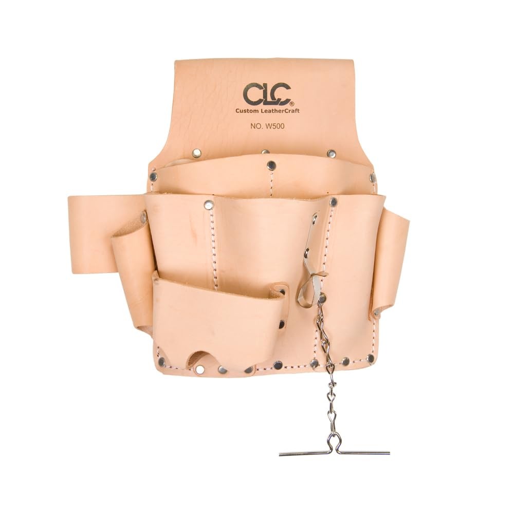Clc Custom Leathercraft W500 Electricians Tool Pouch Heavy Duty 8-Pocket Tan