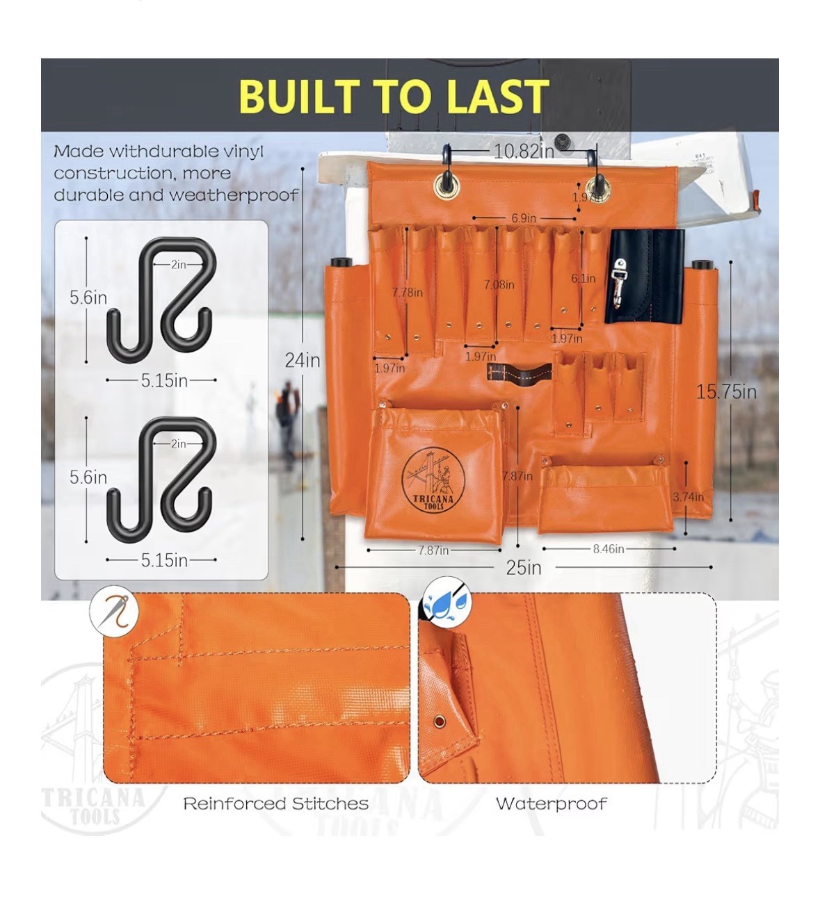 Lineman Tool Board, Aerial Apron with Magnet, Tool Organizer, Bucket Truck Tools