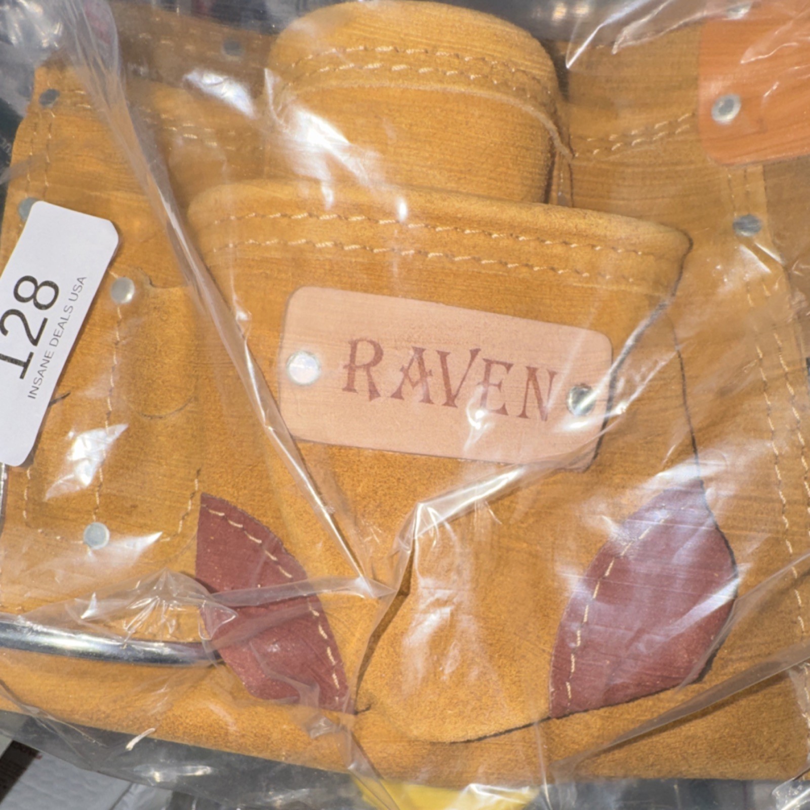 Raven AS2103A Camel Brown Suede Tool Belt Pouch 12 Pockets Fits 30-46″ Waist