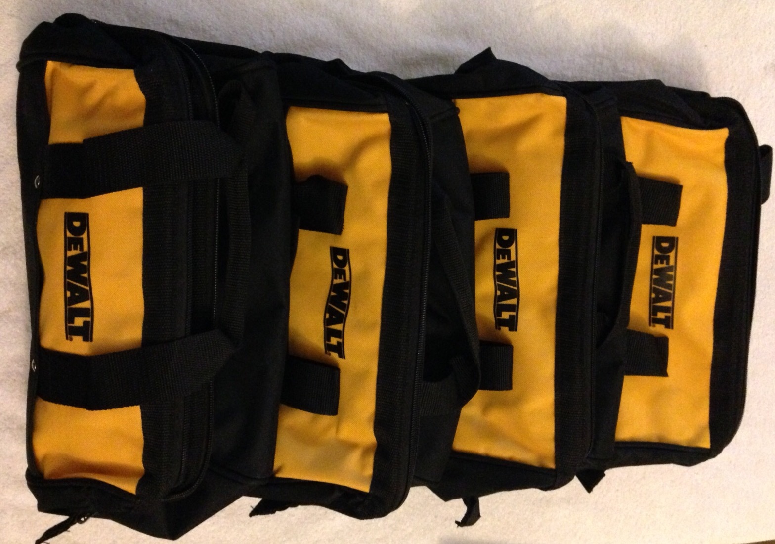 4 New Dewalt N037466 Heavy Duty Ballistic Nylon 13″ Tool Bags w/ Solid Runners