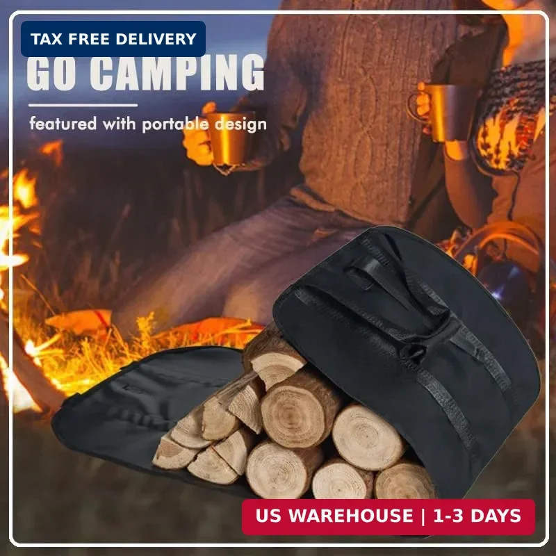 Firewood Carrier, Waterproof Oxford Fabric Firewood Bag, Large Log Carrier for F