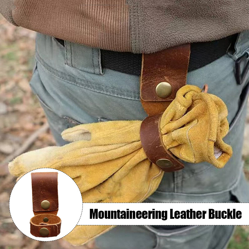 10*3cm Keeper Gloves Rope Holder Camping Tool Accessories Brown Leather Buckle