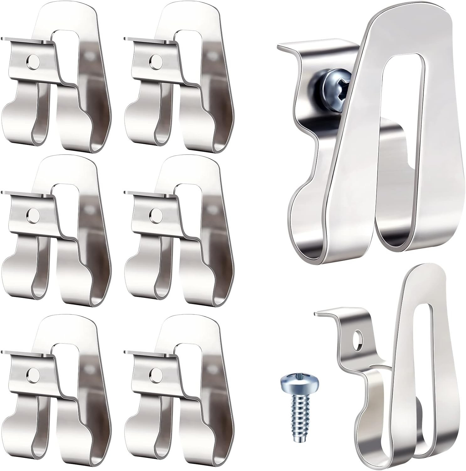 Drill Driver Belt Clip Hooks 8-Pack Stainless Steel Power Tool Accessory Screws