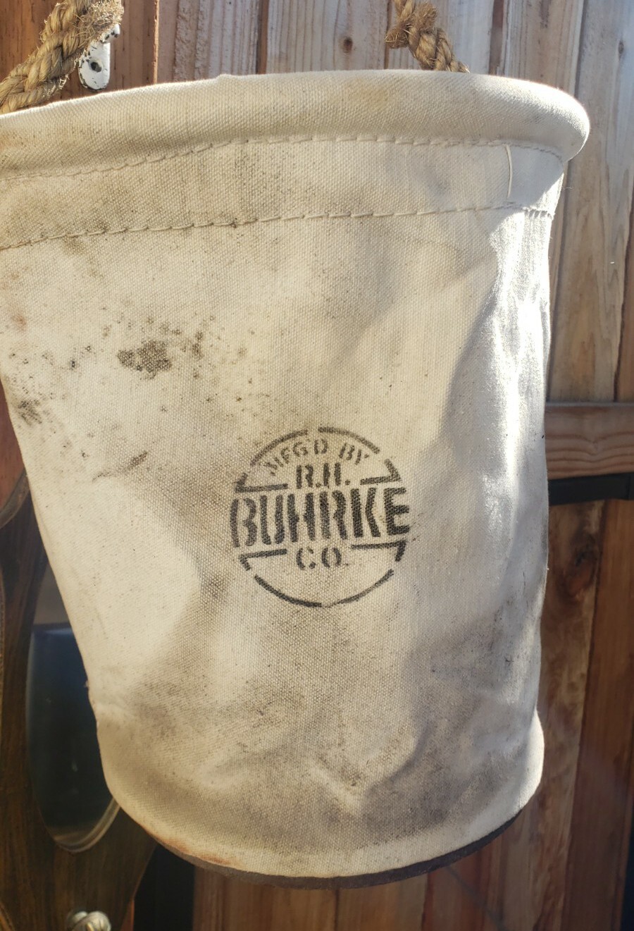 Rare Vintage R.H. Buhrke Lineman Bag / Bucket 12″ w/Hook