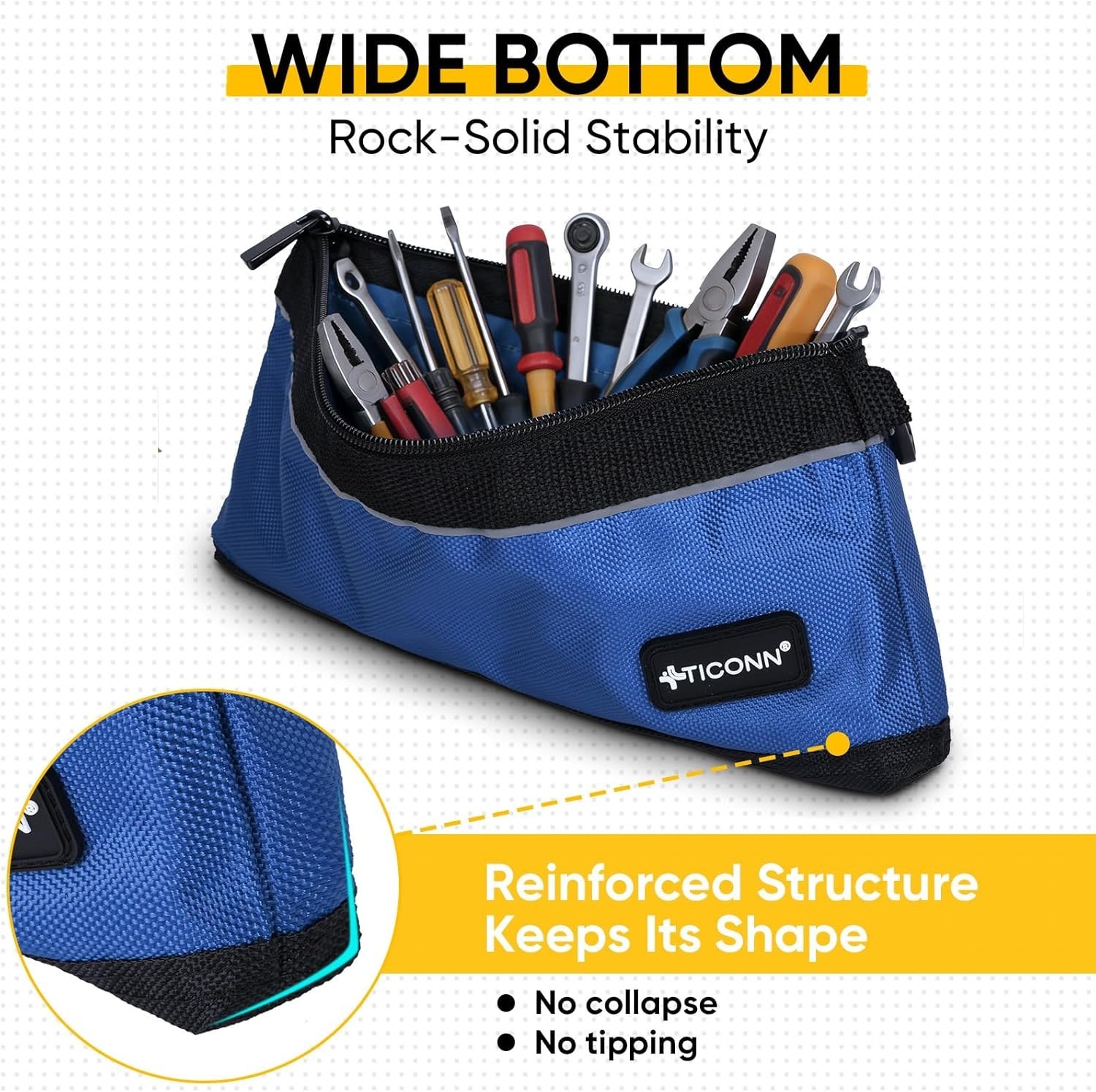 Tool Pouches with Zipper, 1680D Oxford Small Tool Bags, Waterproof Utility Ba…