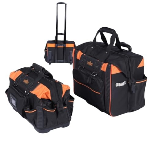 18″ Rolling & Duffle Tool Bag – 2 Pack – Portable with Wheels – Water