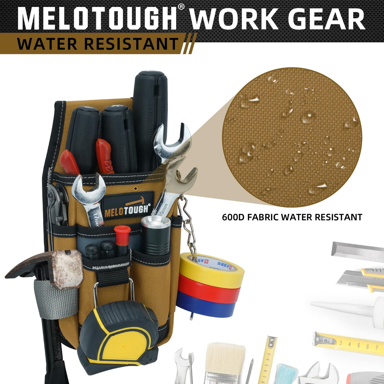 MELOTOUGH Pocket Tool Pouch Tool Belt Pouches with Belt Clip Utility Mini Too…