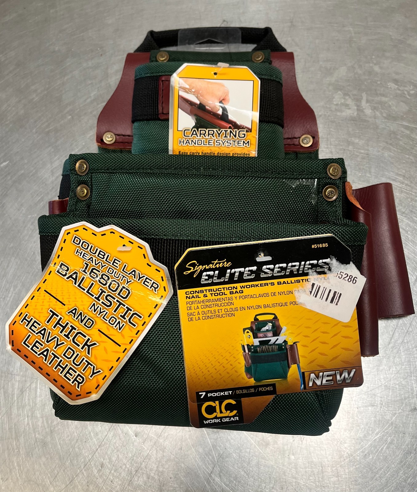 CLC Signature Elite Ballistic Nylon Nail & Tool Bag, 7 Pocket SKU 7347081