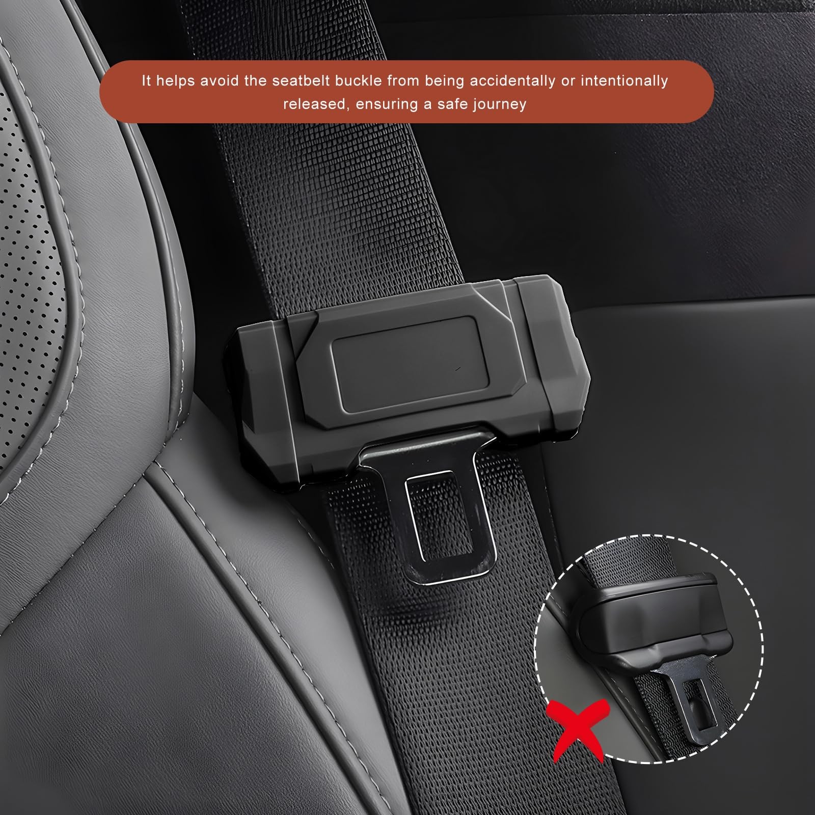 Rdxcv 2 PCS Car Seat Belt Buckle Covers, 3.15×0.98×1.77 inches, Black