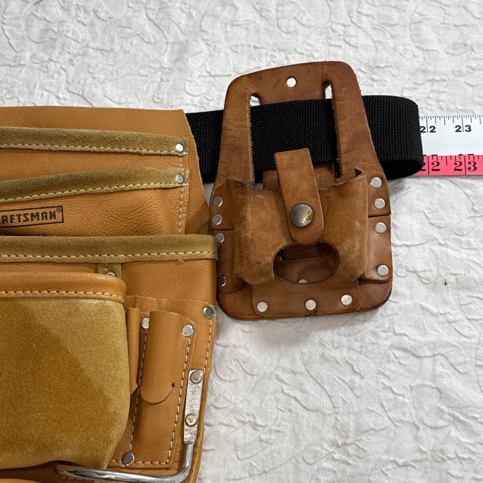 CRAFTSMAN LEATHER TOOL CARPENTER’S BELT POUCH W/BELT #940645 And #664 Lot