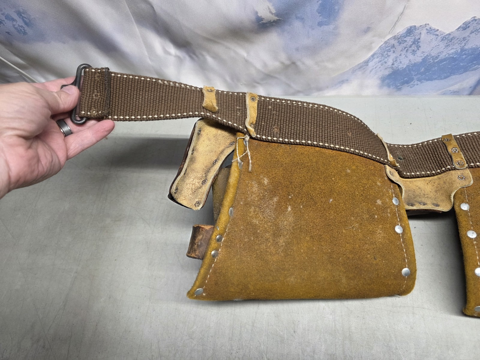🔥 Vtg Action Leathercraft ALA 427 Brown 11 Pocket Adjustable Tool Belt 34-38″