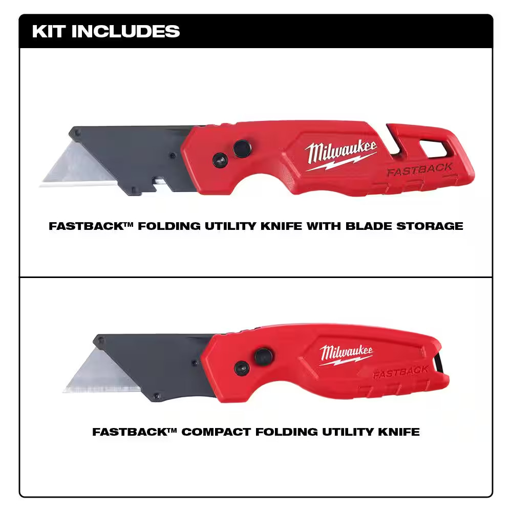 20 In. PACKOUT Tool Bag/Tote with Fastback Folding Utility Knife Set (2-Pack)