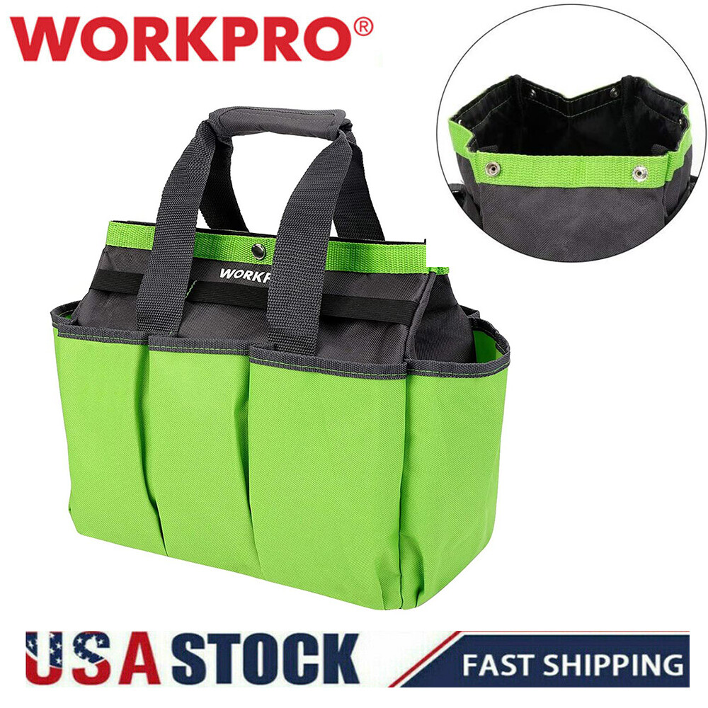 WORKPRO Green Garden Tool Bag W/8 Pockets Garden Tote Storage Bag Home Organizer
