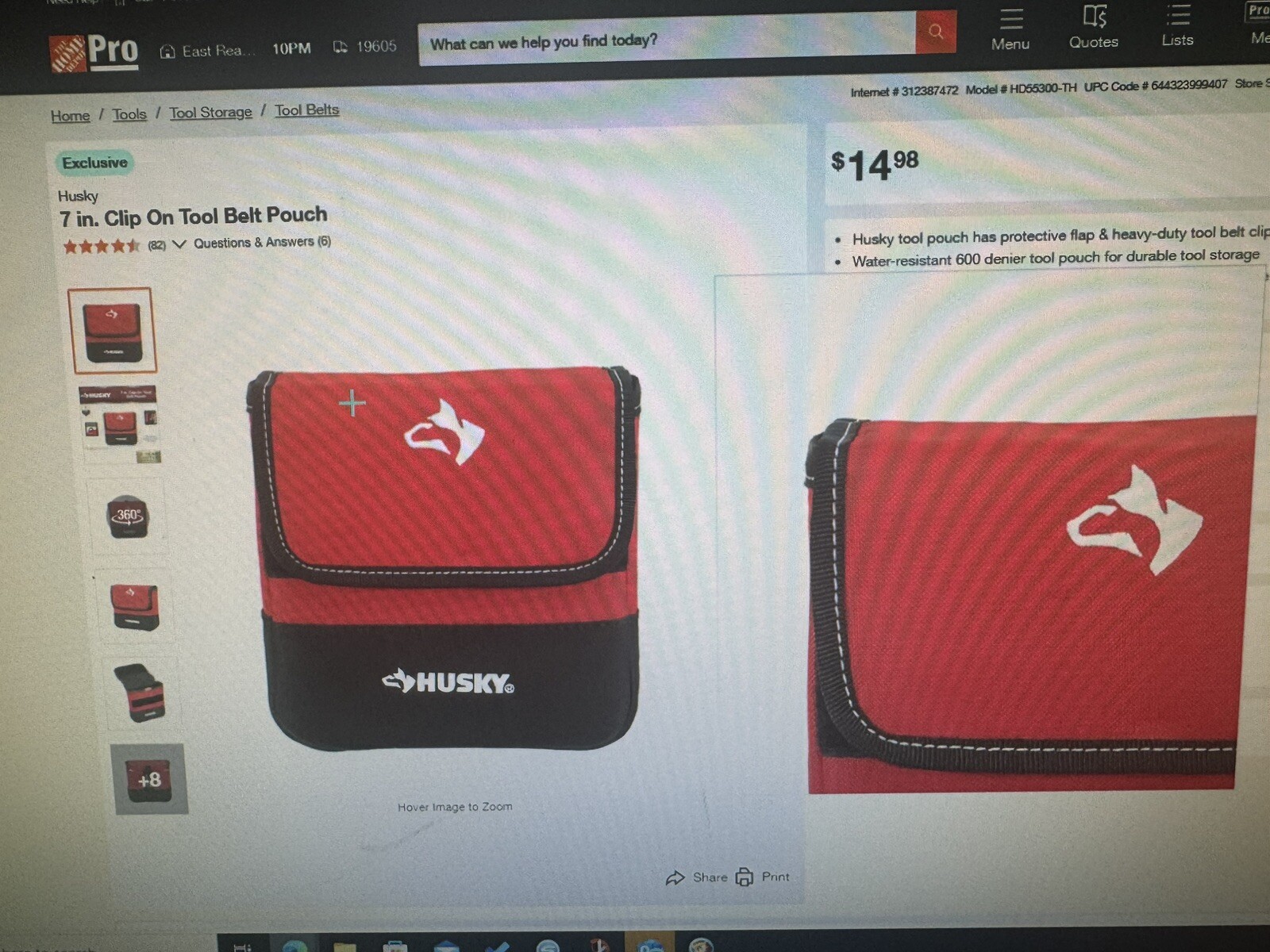 Husky 12 In. and 15 In. Tool Bag Combo NEW + 2 Bonus Tool Pouches