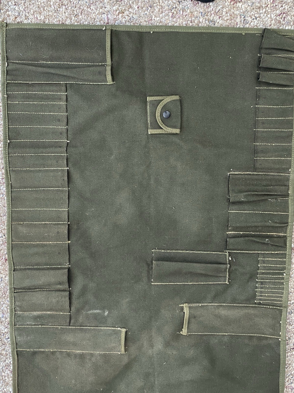 WW2 US Army Mechanic Roll Up Fold Shovel Tool Bag Carrying Case Canvas Military