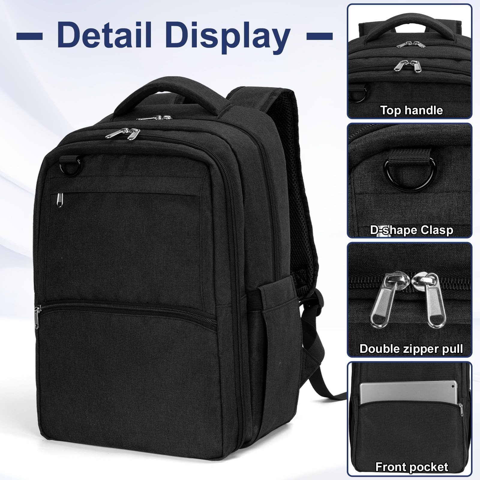 GDNasist Barber Supplies Bag, Portable Backpack for 15.6 Inch, Black