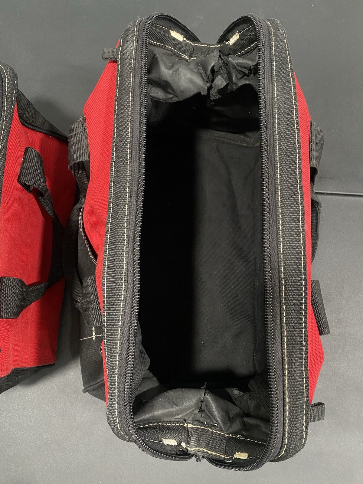 Set of 2 Husky Water Resistant Tool Bag Red Black 12 Inch and 15 Inch Organizer