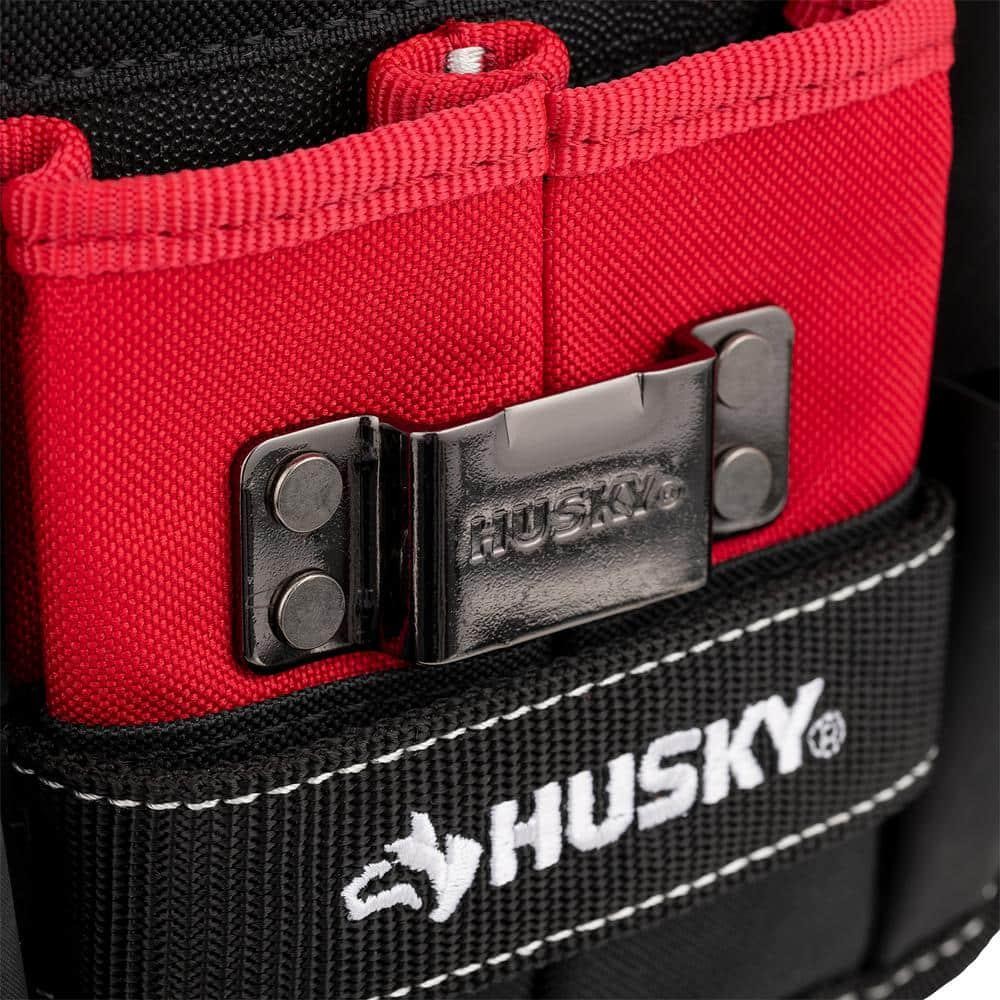 Husky Tool Belt Pouch 3 Pocket Clip On 7 in Water Resistant Heavy Duty Storage