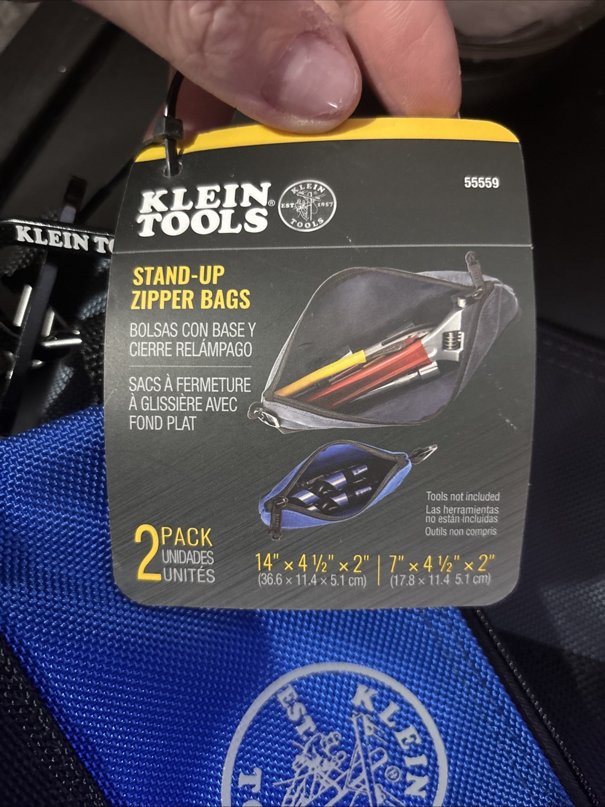 7 In. And 14 In. Multi-Size Zipper Tool Bags Stand-Up Storage 2-Pack Klein Tools