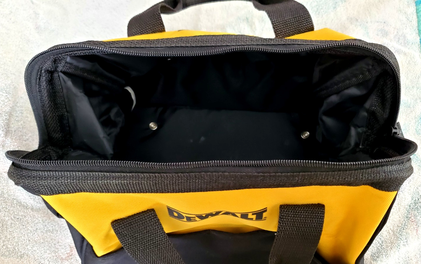 Genuine Dewalt Heavy Duty Ballistic Black Yellow Nylon Tool Bag 13” x 9” x 10”