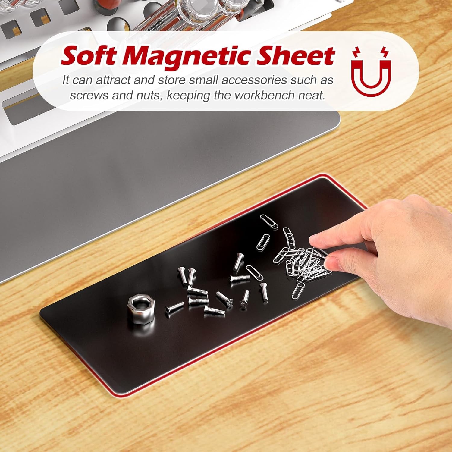 Screwdriver Organizer Holder Adjustable Carbon Steel Silver