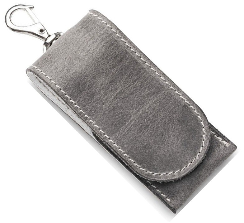 MKM-Maniago Veg. Tanned Leather Tool Pouch Gray For Small EDC Gear / Multi Tools