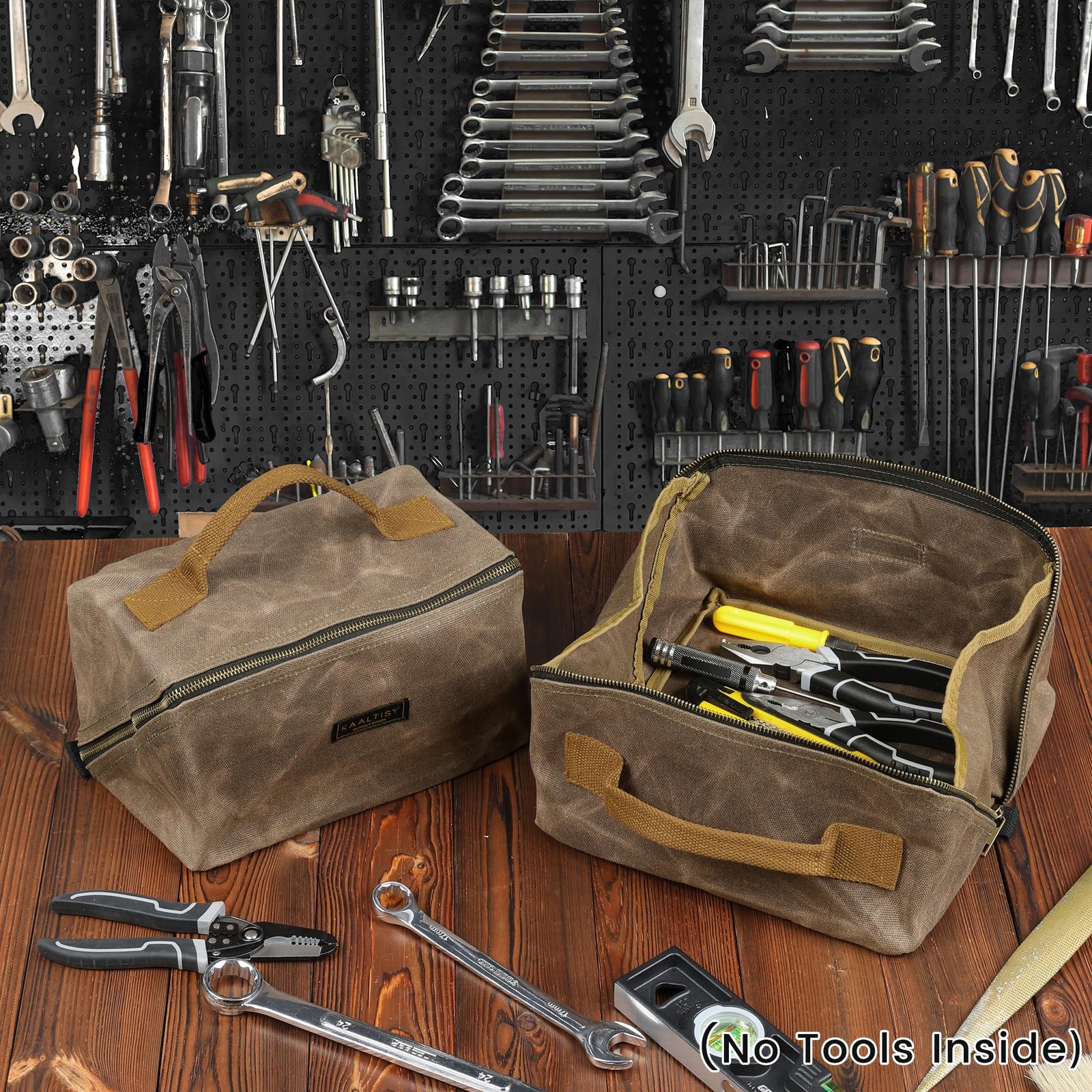 Canvas Tool Bag 16 OZ Waxed Canvas 9.5″L x 10.5″W x 5.5″H – Tool Storage