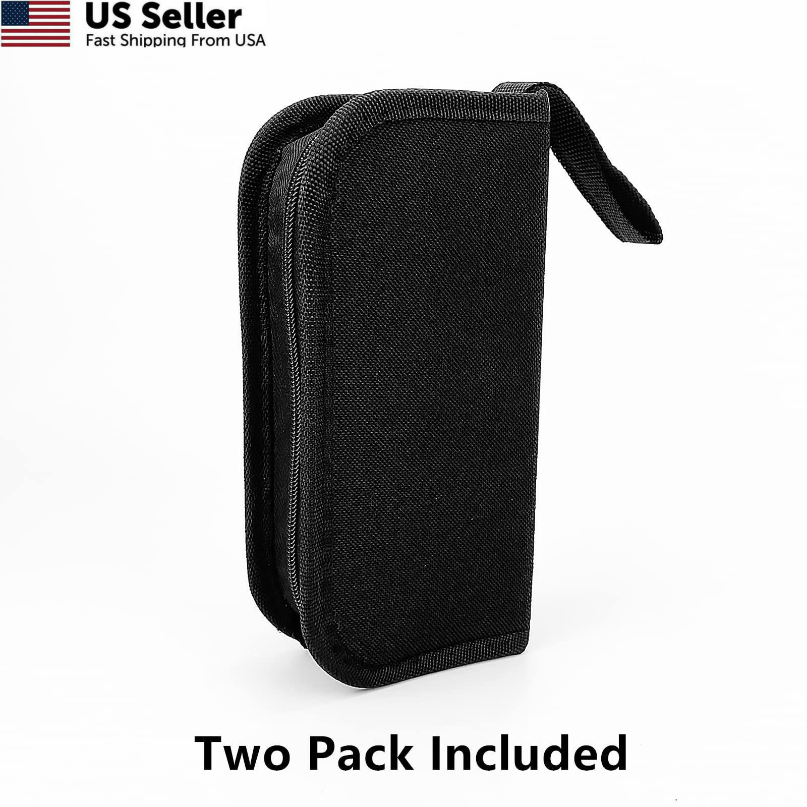 Umaki 2pack Small Tool Pouch Organizer, 8 x 3.93 x 8.07 inches, black-2pcs