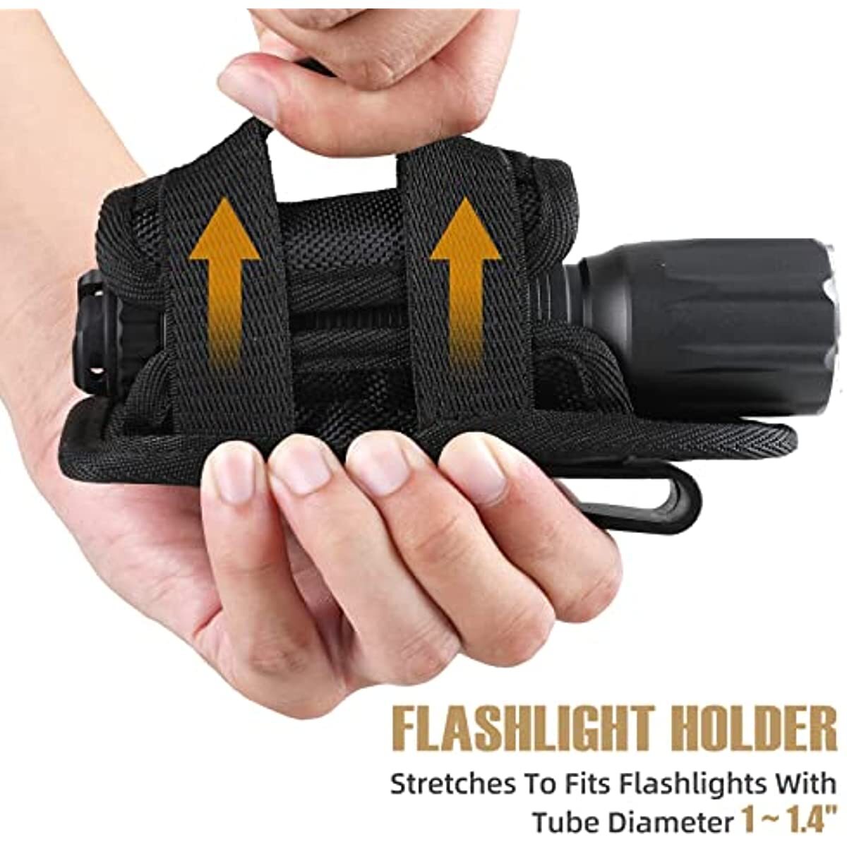 Tactical Molle Torch Holster Case Belt Torch Cover 360° Rotatable Flashlight Bag