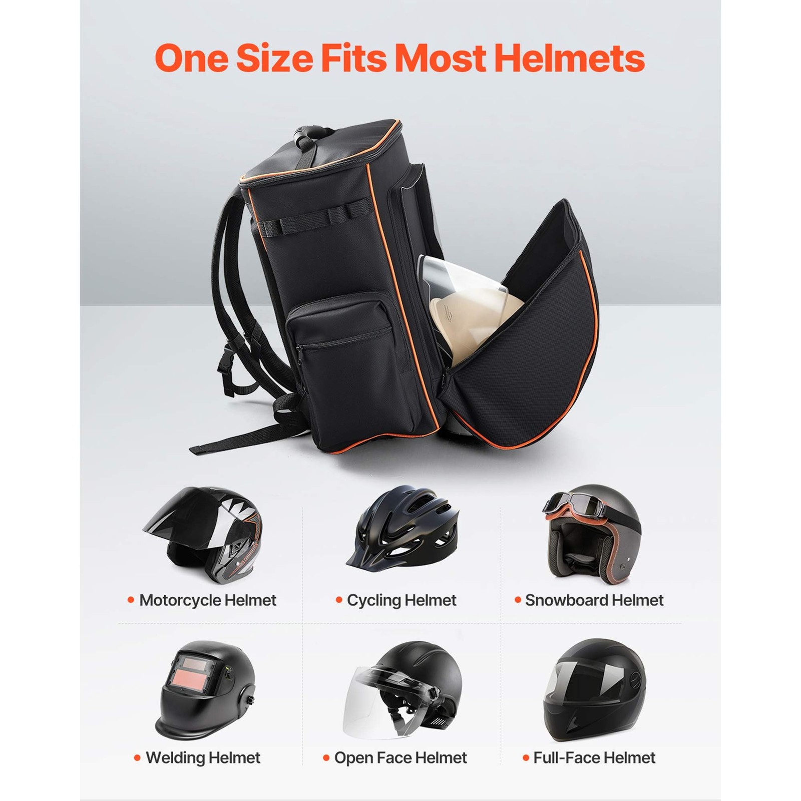 Welding Backpack 35.6L, 600D Polyester, Helmet Catch & 3 Side Pockets