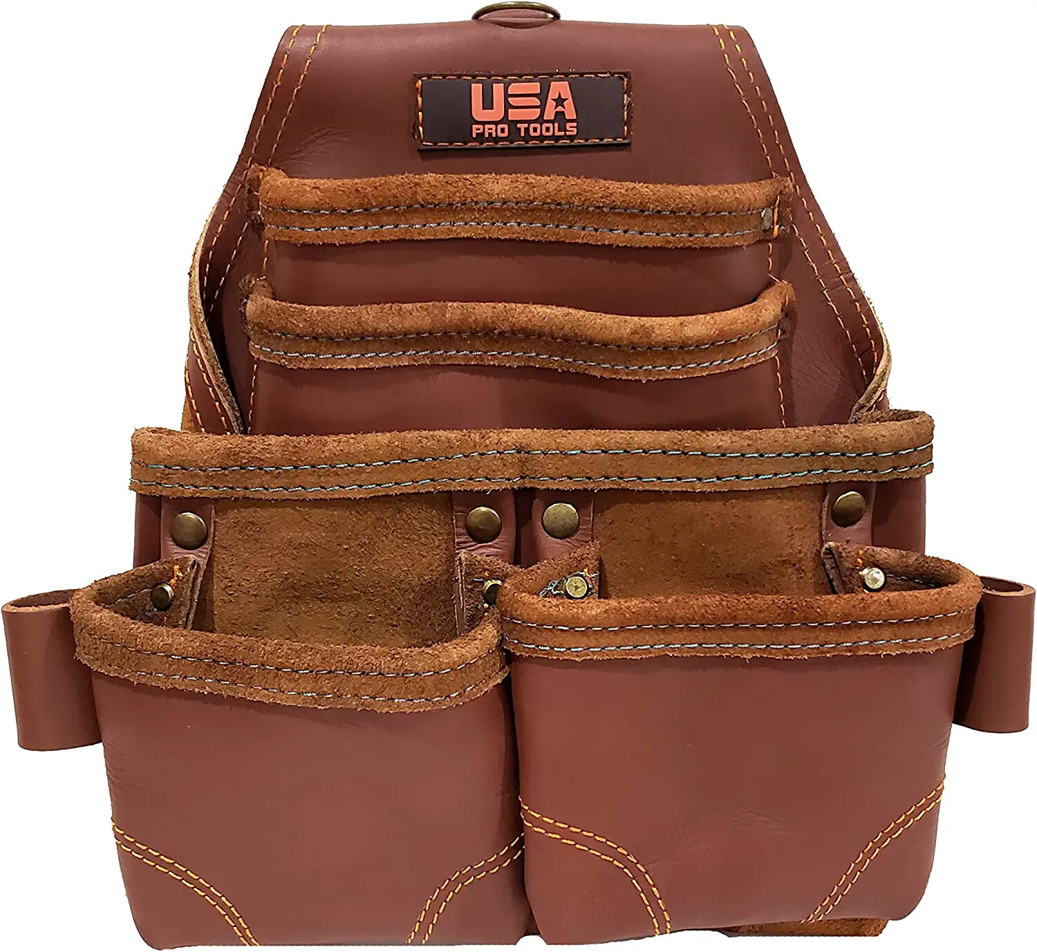 USA Pro Tools Tool Belt Top Grain Leather Rig for Carpenter, Framers Electrician