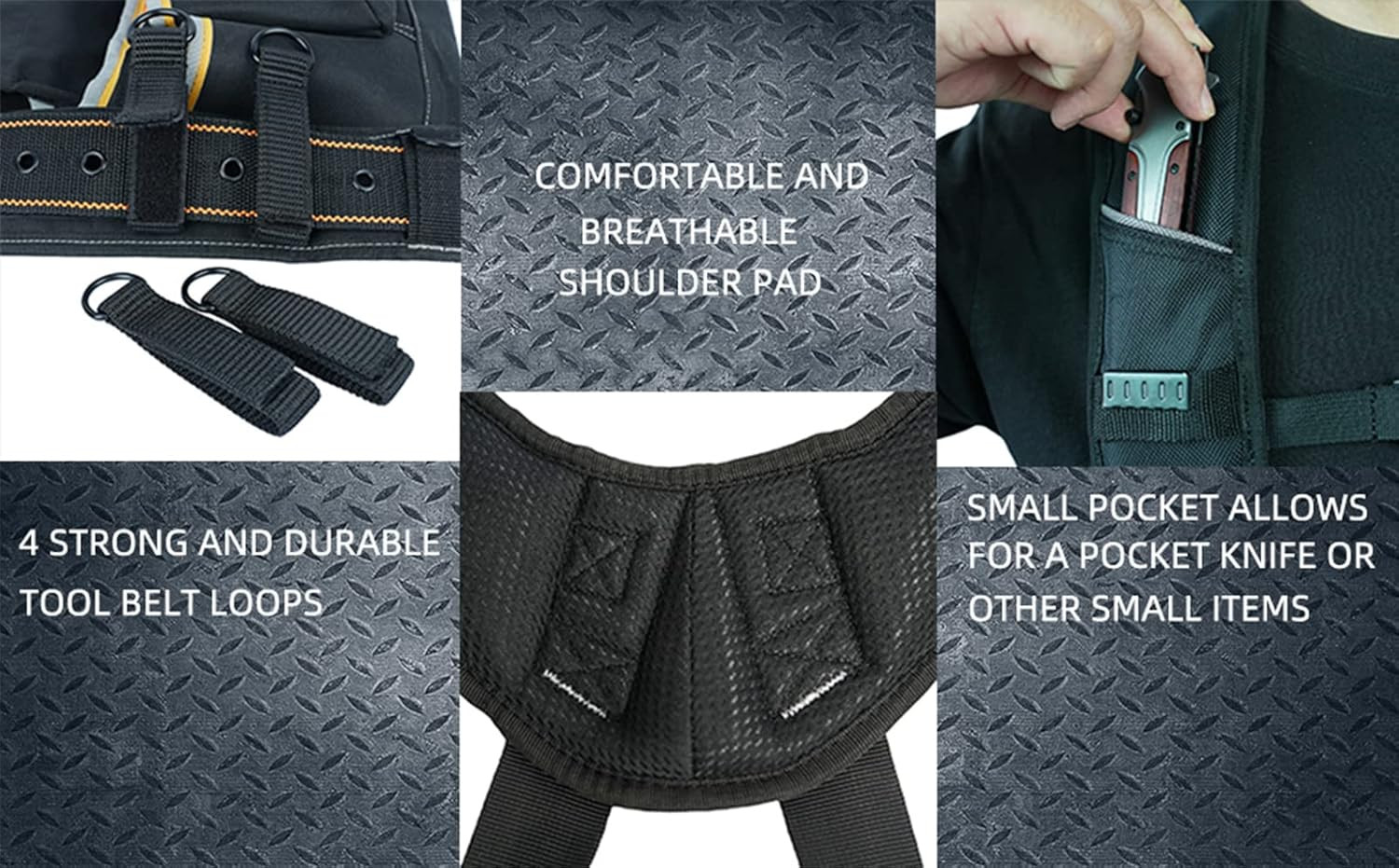 Gel-Padded Tool Belt Suspenders with Phone Holder for Ultimate Comfort