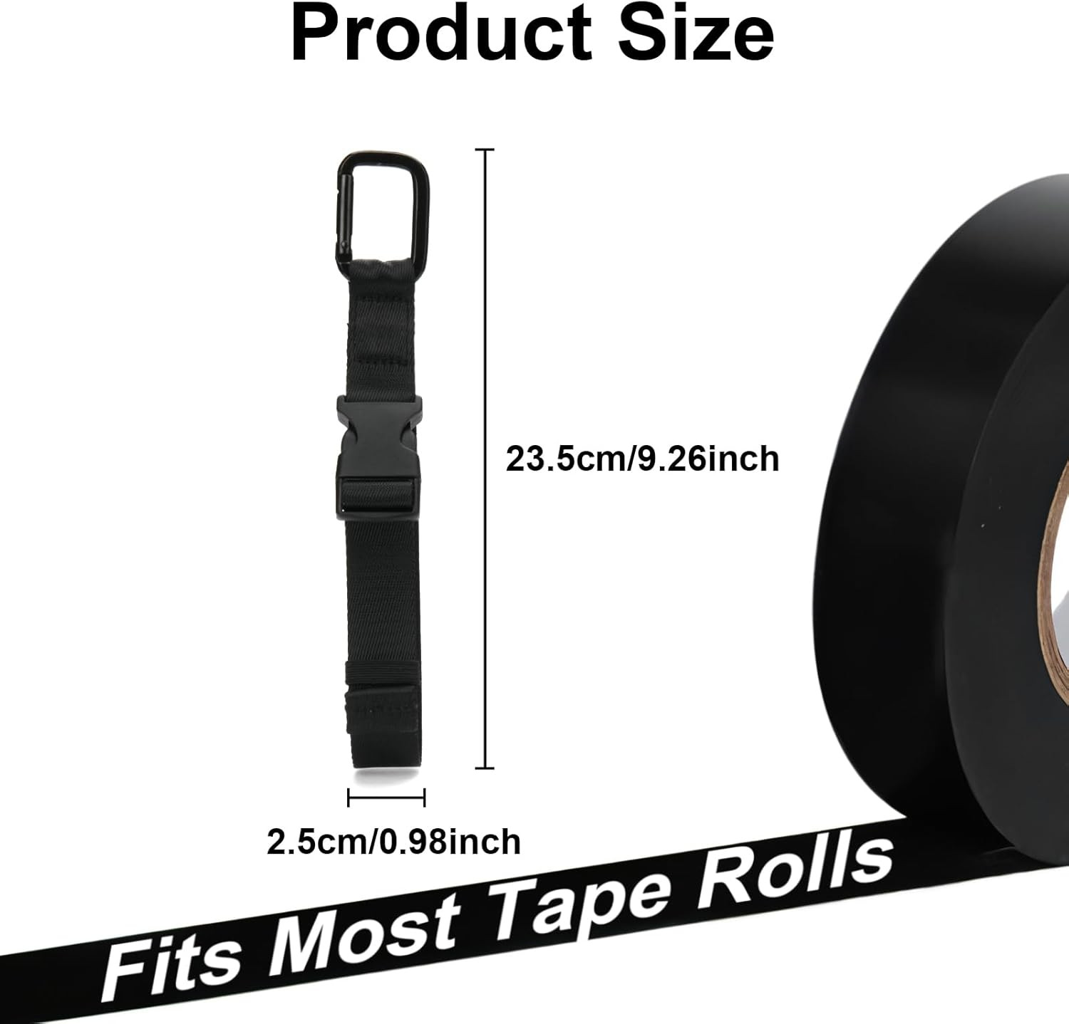 Electrical Tape Holder for Tool Belts, Tape Thong with Carabiner Clip, Strap Tap