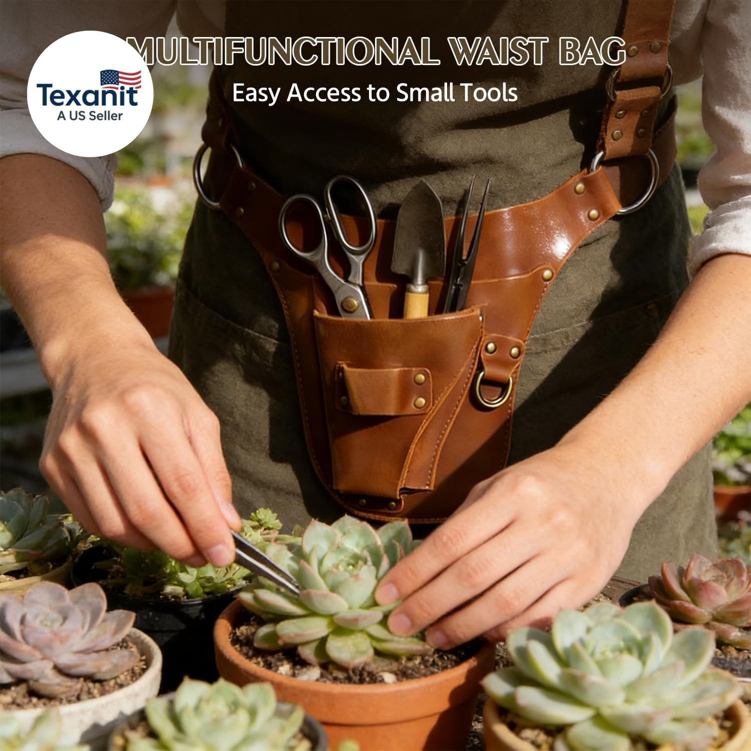 Leather Garden Tool Belt – Gardening Gifts for Women – Utility Belt -Gift for Ga