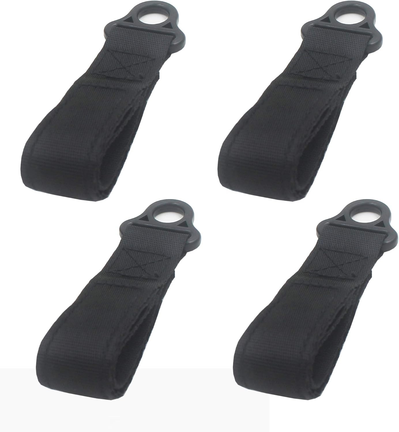 4-Pack Heavy Duty Tool Belt Suspender Loop Connectors – Black Nylon, 2.5 Inch