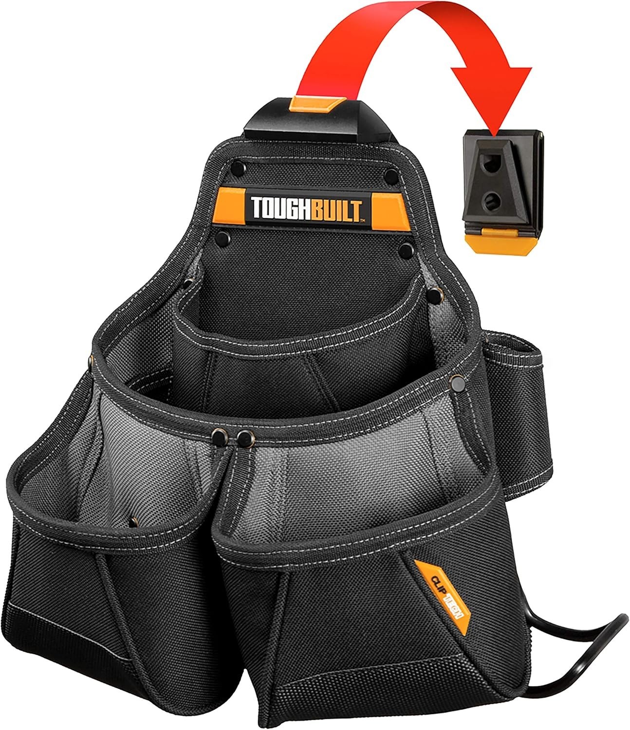 ClipTech Framer Pouch Heavy-Duty Tool Organizer 10 Pockets Reinforced Kickstand
