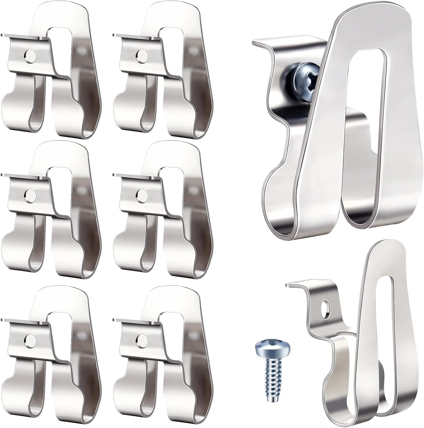 4pc 304 Stainless Steel Belt Clip Hook Tool Holder with Screws for Power Drill